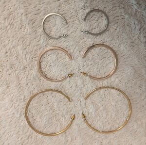Express Mixed Metal Hoop Earring Set